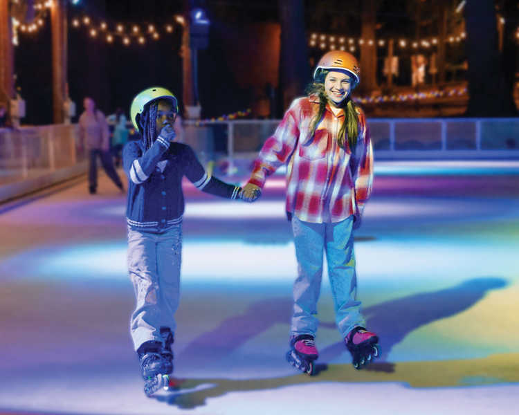 Night Skaters Kids skating under the lights at night